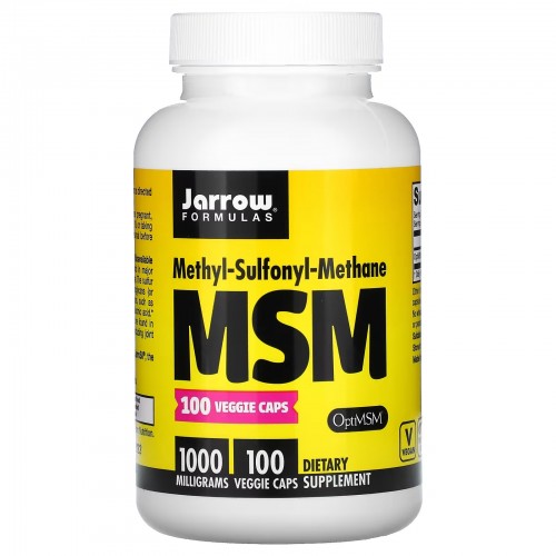 Jarrow Formulas, МСМ, 1000 мг, 100 вегетарианских капсул Jarrow Formulas, МСМ, 1000 мг, 100 вегетарианских капсул